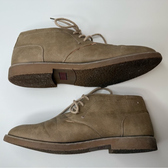 Dexter Comfort Memory Foam Tan Beige Chukka Boots Lace Up Shoes Size 12M Classic - Picture 14 of 14